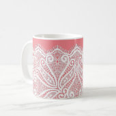 Spitzen sehen rosa Vintag, altmodisch aus Kaffeetasse (Vorderseite Links)