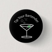 Spitzen Sie Ihr Barkeeper-Martini-Button Button (Vorderseite)