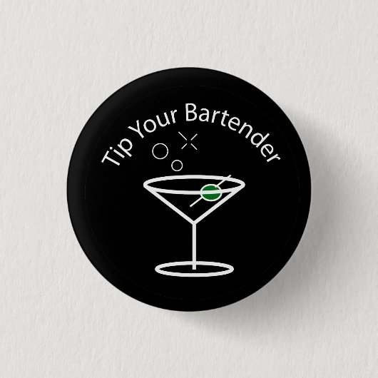 Spitzen Sie Ihr Barkeeper-Martini-Button Button (Vorderseite)