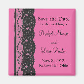 Spitzen Speichern des Datumsmagneten (fuchsia) Magnet (Vorne)