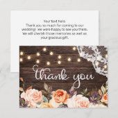Spitzen, Streichleuchten, Blush & Peach Floral Dankeskarte (Vorne/Hinten)
