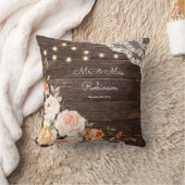 Spitzen, Streichleuchten, Blush & Peach Floral Kissen (Decke)