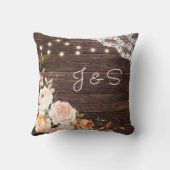 Spitzen, Streichleuchten, Blush & Peach Floral Kissen (Rückseite)