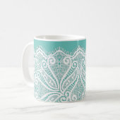 Spitzen tönig aquamarin, Vintag, altmodisch Kaffeetasse (Vorderseite Links)