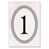 Spitzen und Aquarellfarbe Rosa Elegante Hochzeit Tischnummer (Vorderseite)