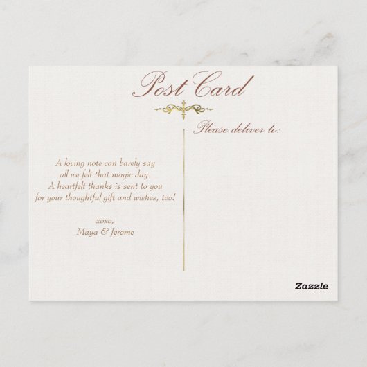 Spitzen und Bartholz Rustikales Land Vielen Dank Postkarte (Rückseite)