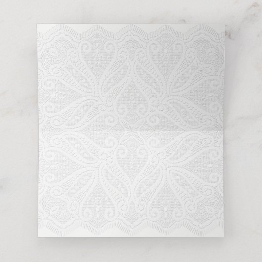 Spitzen und Blume Platzkarte (Innenseite Aufgefaltet)