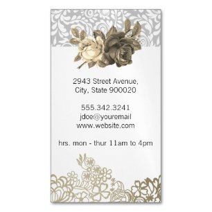 Spitzen- und Blumenhaar-Stylist Magnetische Visitenkarte