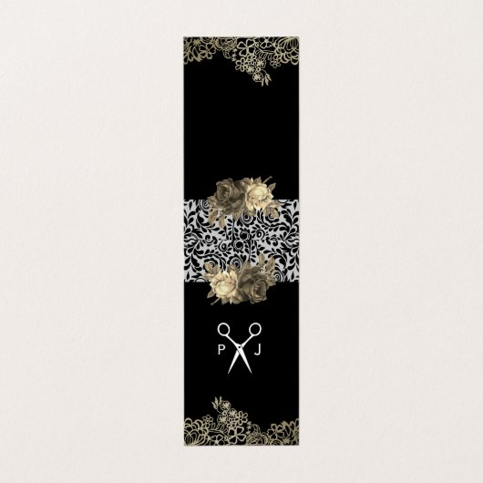 Spitzen- und Blumenhaar-Stylist Visitenkarten (Außenseite Aufgefaltet)