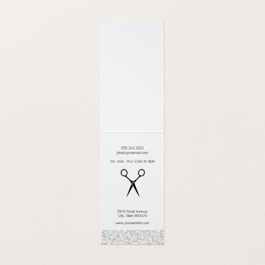 Spitzen- und Blumenhaar-Stylist Visitenkarten (Innenseite Aufgefaltet)