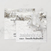 Spitzen- und Diamantkleidung Junggeselinnen-Abschi Einladung (Vorne/Hinten)