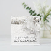 Spitzen- und Diamantkleidung Junggeselinnen-Abschi Einladung (Stehend Vorderseite)