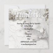 Spitzen- und Diamantkleidung Junggeselinnen-Abschi Einladung (Rückseite)