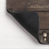Spitzen- und Dunkelholz Rustikaler Vintager Wester Mousepad (Ecke)