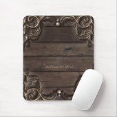 Spitzen- und Dunkelholz Rustikaler Vintager Wester Mousepad (Mit Mouse)