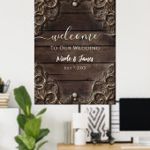 Spitzen- und Dunkelholz Rustikaler Vintager Wester Poster (Heimbüro)