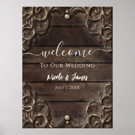 Spitzen- und Dunkelholz Rustikaler Vintager Wester Poster