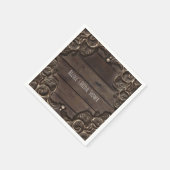 Spitzen- und Dunkelholz Rustikaler Vintager Wester Serviette (Ecke)