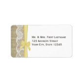 Spitzen und Gelbbogen Adressaufkleber (Vorne)