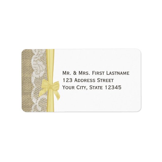 Spitzen und Gelbbogen Adressaufkleber (Vorne)