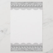 Spitzen und Perlen Textur Geschirr Briefpapier (Vorderseite)