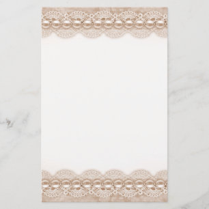 Spitzen und Perlen Textur Letterhead