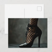 Spitzen und schwarze Stiletto Postkarte (Vorne/Hinten)
