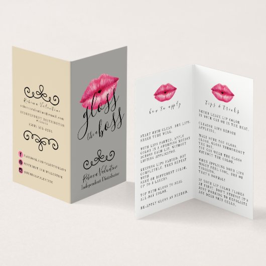 Spitzen und Tricks Lipsense Verteiler-Visitenkarte Visitenkarten (Innenseite und Außenseite)
