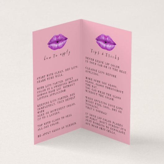 Spitzen und Tricks Lipsense Verteiler-Visitenkarte Visitenkarten (Innenseite)