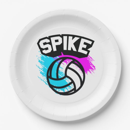Spitzen-Volleyball Pappteller (Vorderseite)