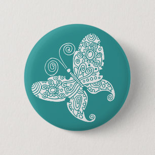 Spitzen- weißer Schmetterling Button