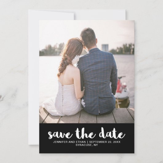 Spitzenaussehen Hochzeitssache Foto Datum speicher Save The Date (Vorderseite)