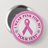 Spitzenband Brustkrebs-Bewusstseins-Design Button (Vorne & Hinten)