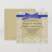 Spitzenband & Burlap rustikale Probe Dinner Einladung (Vorne/Hinten)