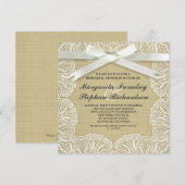 Spitzenband & Burlap rustikale Probe Dinner Einladung (Vorne/Hinten)