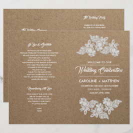 SpitzenBlume | geklappte Hochzeitsprogramme für Kr