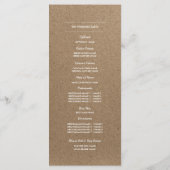 SpitzenBlume | Kraftpapierhochzeitsprogramme Programm (Rückseite)