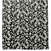 Spitzenblumen auf Schwarz Duschvorhang (Vorderseite)