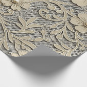 Spitzenblumen-Look mit Perlenzentren Geschenkpapier (Ecke)