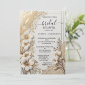 Spitzenfloralgoldfolie Embosses Brautparty Einladung (Stehend Vorderseite)