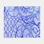 Spitzengewebe in blau. Royal Blue Couture Lace Pat Fleecedecke (Vorderseite (Horizontal))