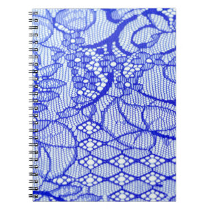 Spitzengewebe in blau. Royal Blue Couture Lace Pat Notizblock