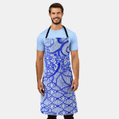 Spitzengewebe in blau. Royal Blue Couture Lace Pat Schürze (Getragen)