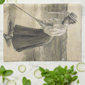 SPITZENgolf-Mädchen Geschirrtuch (Gefaltet)