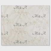 Spitzenhochzeitsinitialen Geschenkpapier mit Stick (Flach)