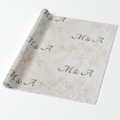 Spitzenhochzeitsinitialen Geschenkpapier mit Stick (Ungerollt)