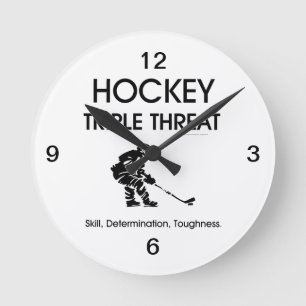 SPITZENHockey-Dreiergruppen-Drohung Runde Wanduhr