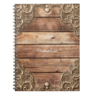 Spitzenholz Rustikal Vintage Westlich Elegant Farm Notizblock