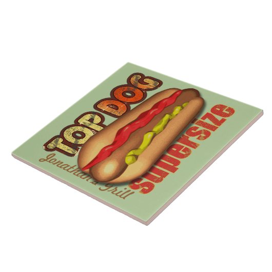 Spitzenhundewürstchen personalisiert fliese (Seite)