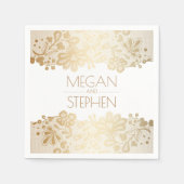 Spitzenklasse Gold und White Wedding Serviette (Vorderseite)